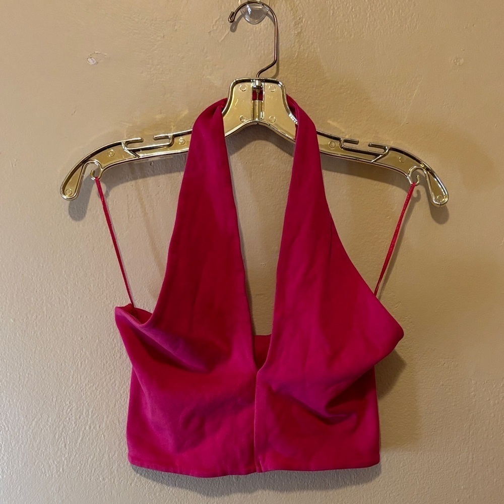 Zara Fuchsia Halter Crop Top